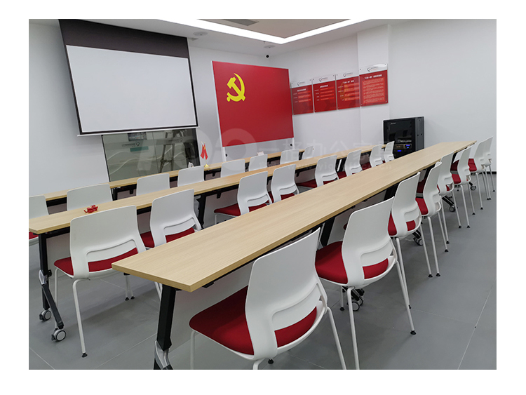 折叠收纳带轮滑培训桌 折叠收纳带轮滑培训桌